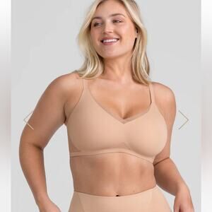 Honeylove Crossover Bra Women's 3X 44 DD(E)/DDD(F) | Beige | Wireless | NWT
